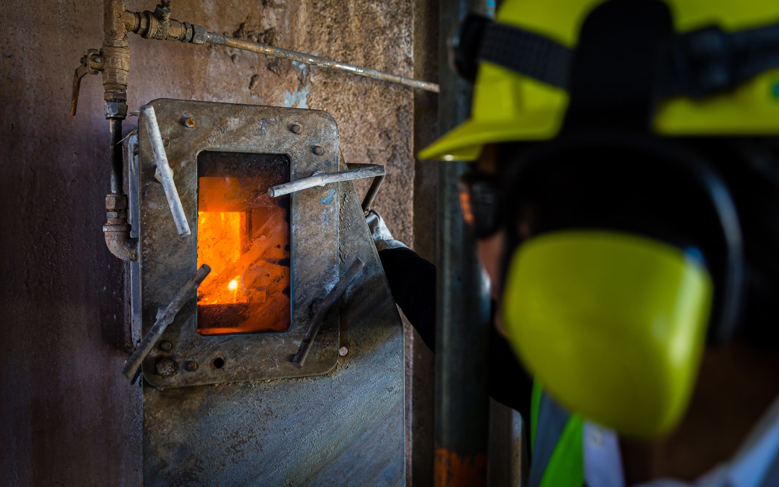 10982 Noriko Crofskey infront of furnace boiler Pulp September 2020